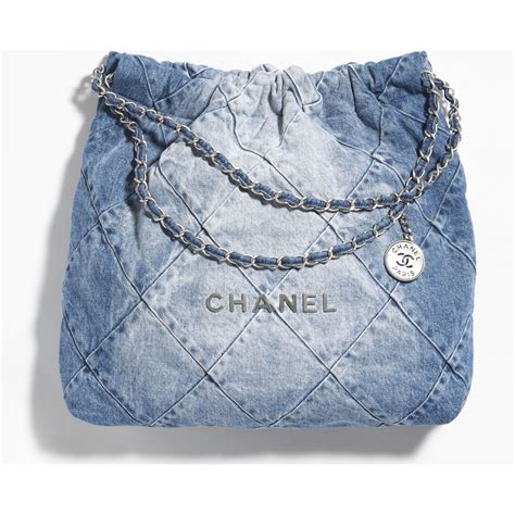 chanel denim 22 bag